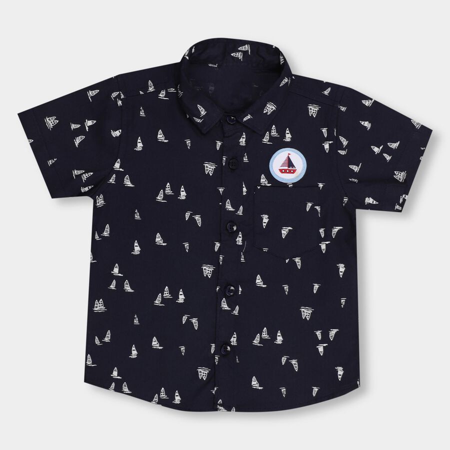 Infants' 100% Cotton Shirt , Navy Blue, large image number null