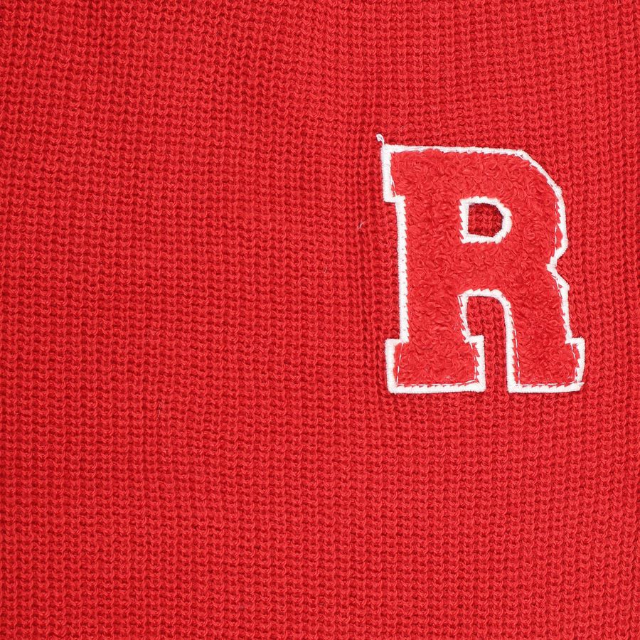 Boys Bright Cherry Red Crew Neck Casual Pullover, लाल, large image number null