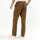 Men's Warm Camel Brown Relaxed Fit Cargo Track Pants, Khaki, small image number null