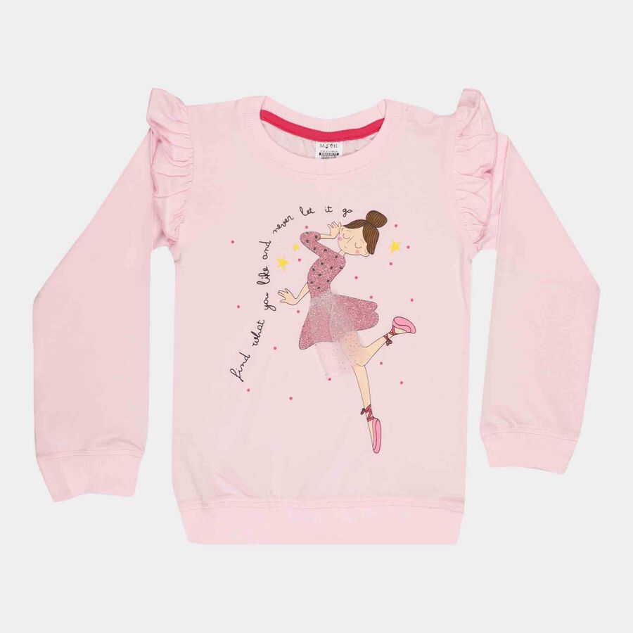 Girls Solid Top, Light Pink, large image number null