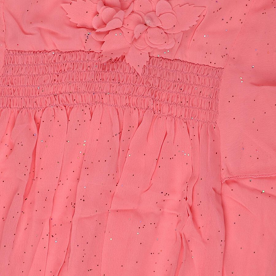 Girls' Pink Round Neck Graphic Printed T-Shirt, Pink, large