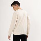 Men's Rich Eggshell White Crew Neck Casual Sweatshirt, Off White, small image number null
