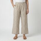 Women's Beige Minimalist Wide-Leg Palazzos, Beige, small