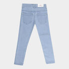 Girls Buttoned Slim Fit Jeans, Ice Blue, small image number null