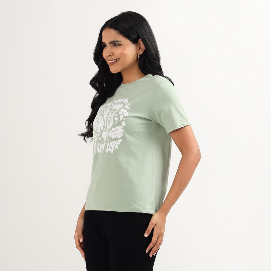 Ladies' Round Neck T-Shirt, Light Green, large image number null