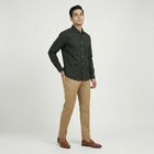 Men Olive Green Cotton Casual Shirt, ओलिव, small