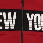 Boys Rich Maroon Hoodie Neck Streetwear Sweatshirt, Maroon, small image number null