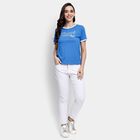 Ladies' Round Neck T-Shirt, नीला, small image number null