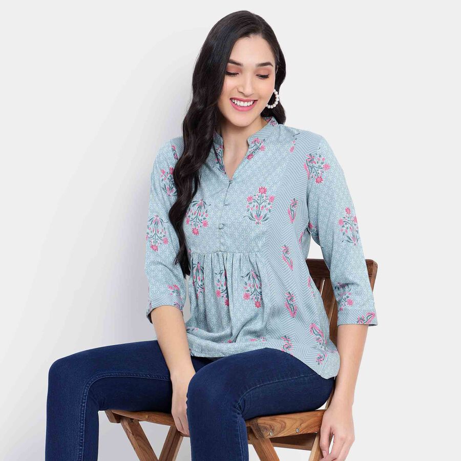 All Over Print Kurta, Light Blue, large image number null