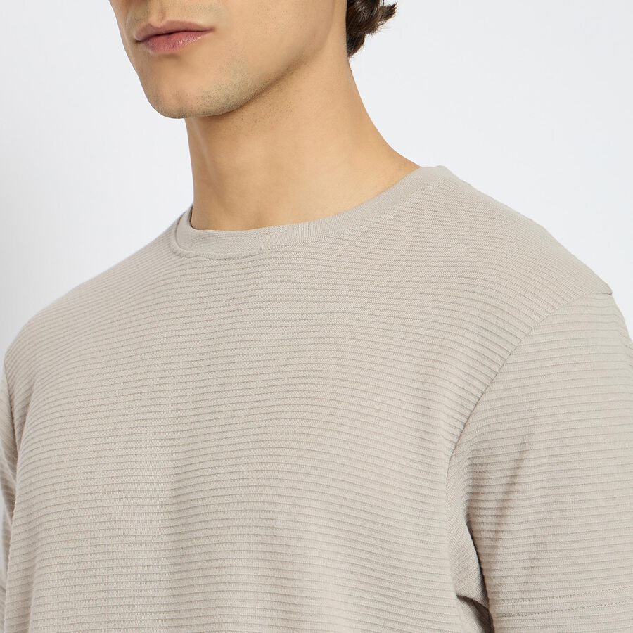 Men's Round Neck Half Sleeves T-Shirt , Light Green, large