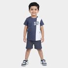 Boys' Knit Baba Suit, Navy Blue, small