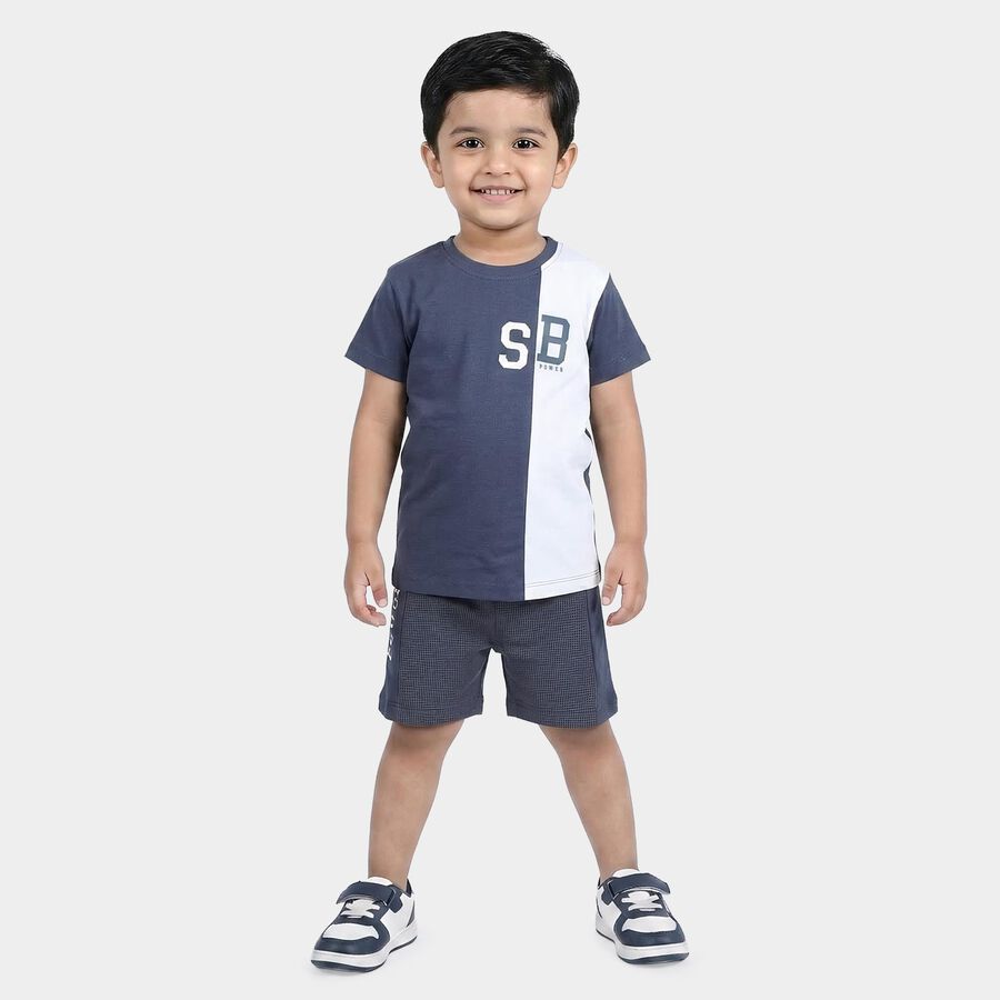 Boys' Knit Baba Suit, Navy Blue, large