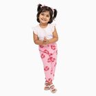 Girls' Soft Pink Floral Printed Cotton Blend Pyjama, हल्का गुलाबी, small image number null