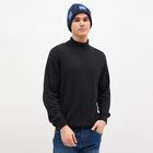 Men's Blue Checkered Winter Cap, Navy Blue, small image number null