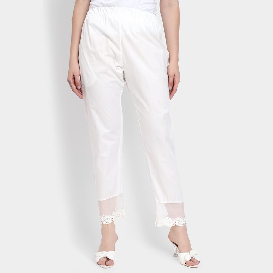 Ladies' 100% Cotton Palazzos , Off White, large image number null