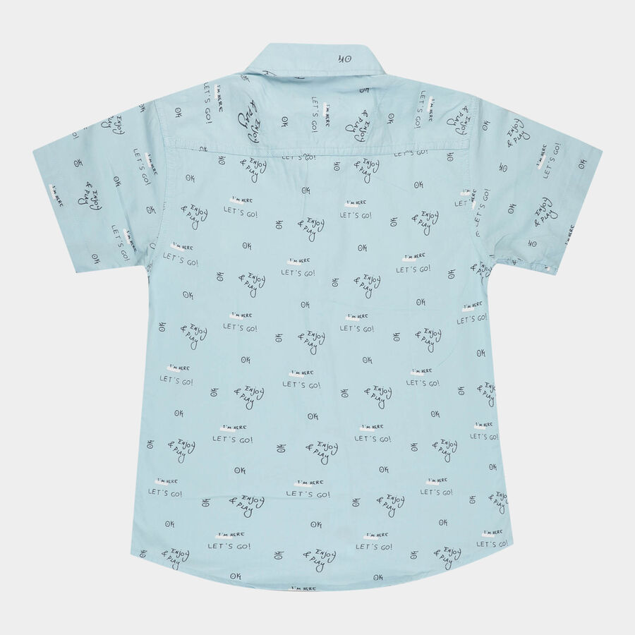 Boys Cotton Casual Shirt, Light Blue, large image number null