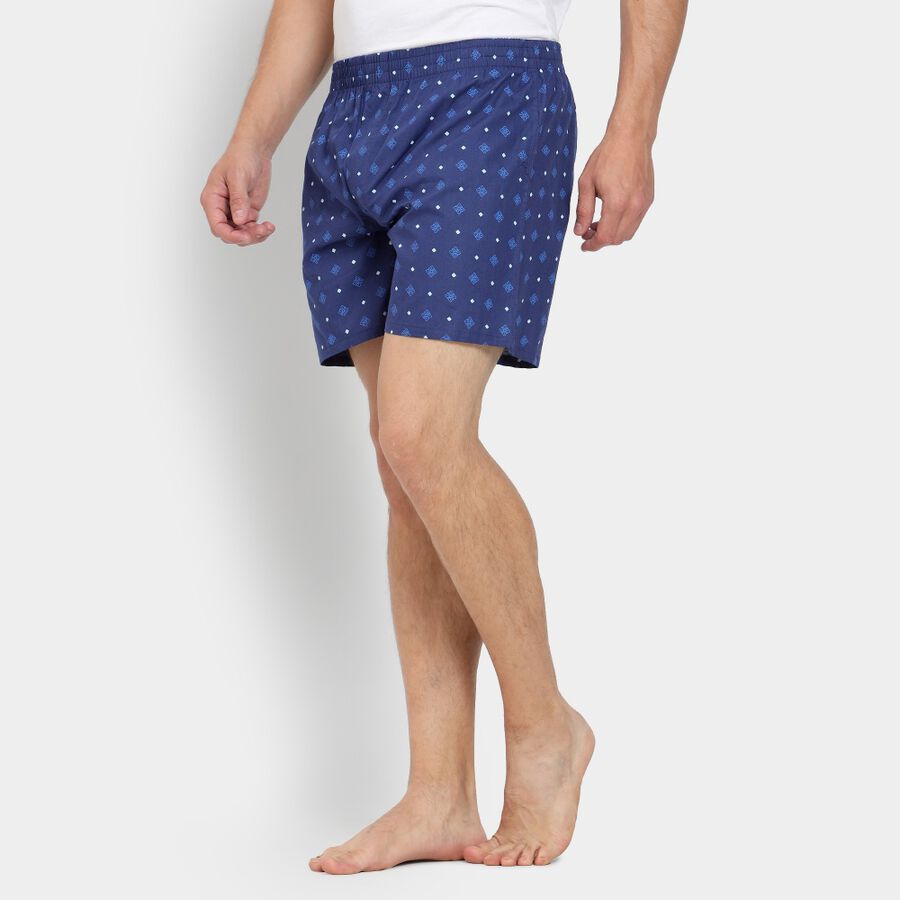 Men's Cotton Boxers, नेवी ब्लू, large