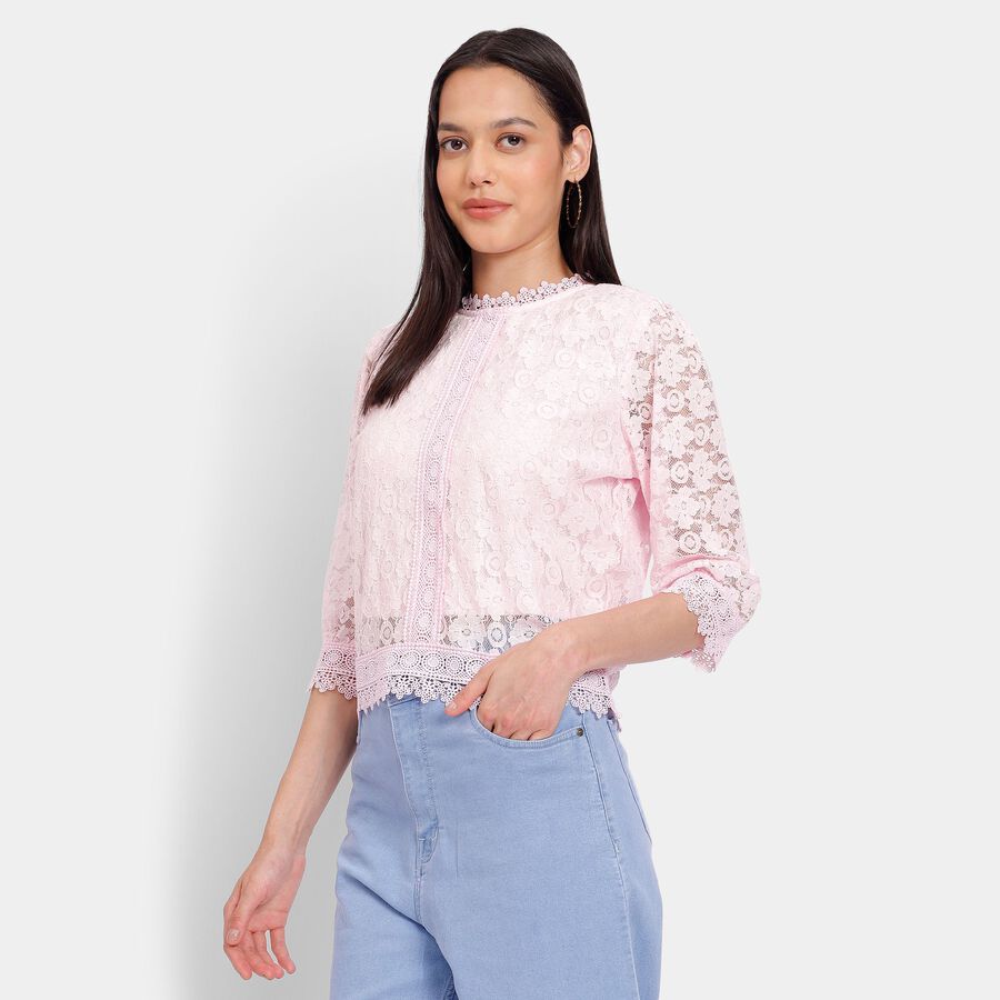 Ladies'  Crop  Top, गुलाबी, large image number null