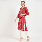 3/4Th Sleeves Straight Kurta, Red, small image number null