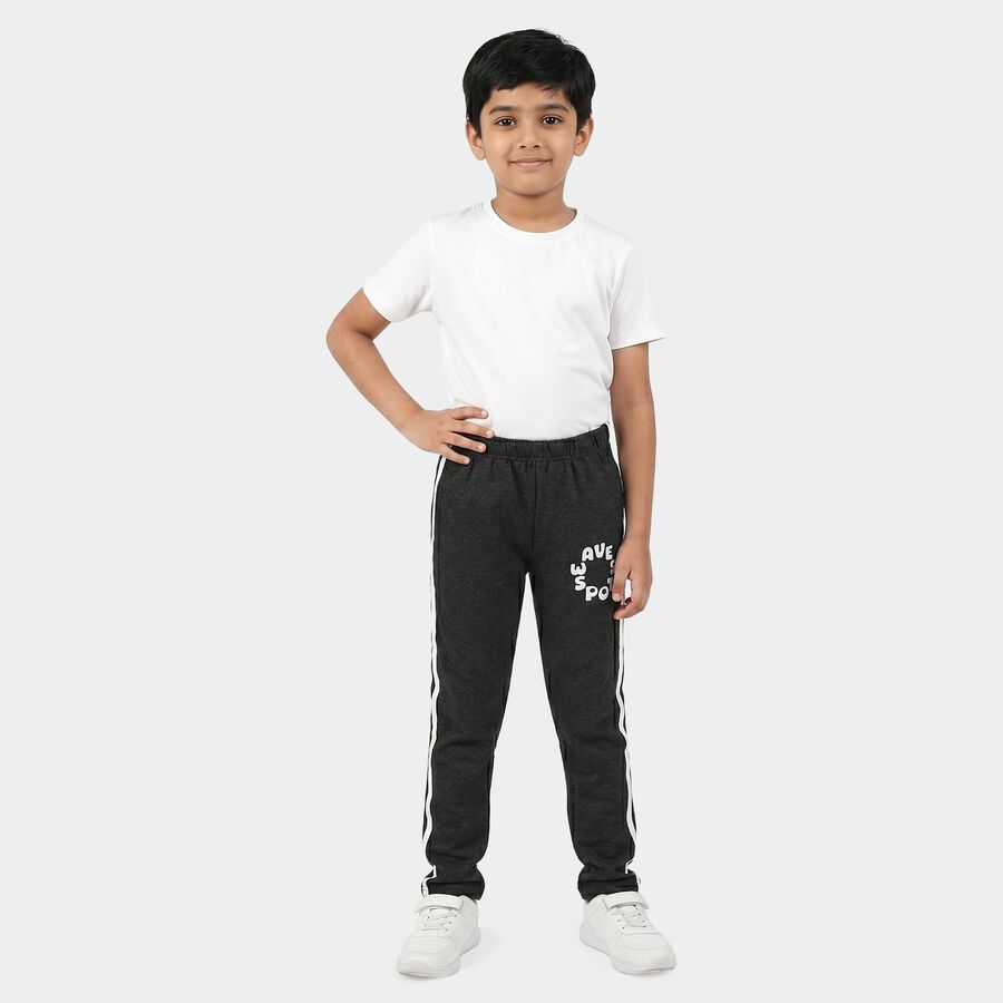 Boys' Charcoal Straight Fit Graphic Printed Pyjama, चारकोल, large