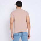 Men's Round Neck Half Sleeves T-Shirt , Light Pink, small