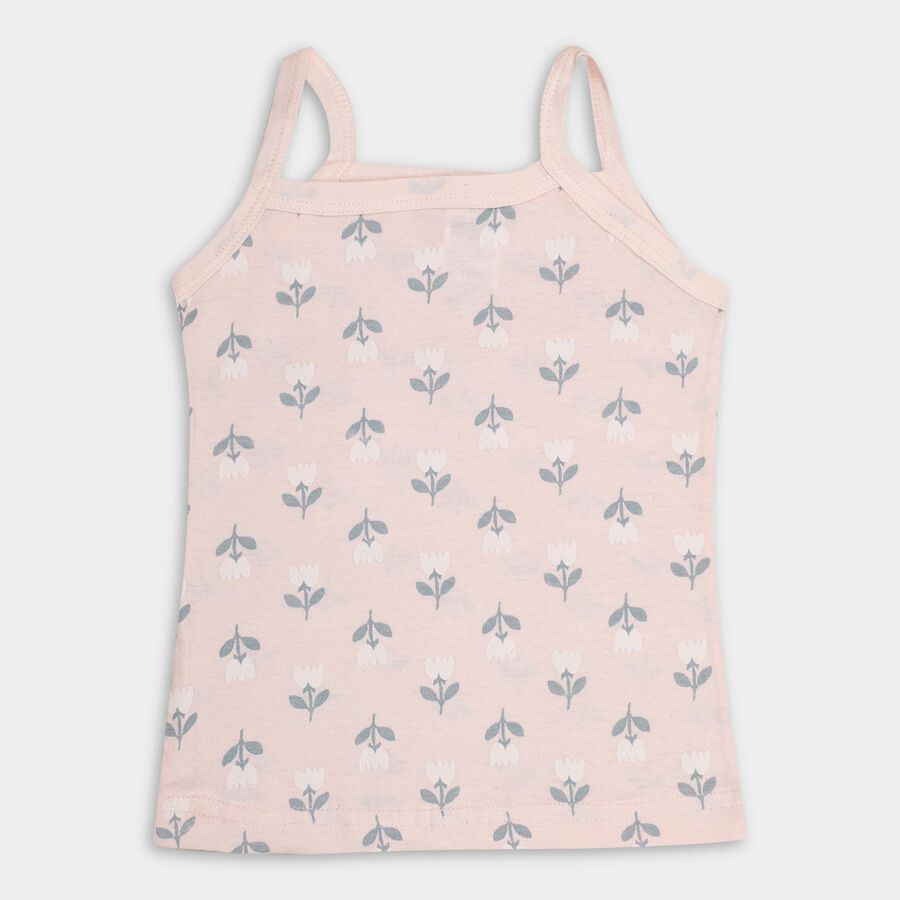 Girls' 100% Cotton Vest, हल्का ग्रे, large image number null
