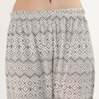 Women's Muted Grey Geometric Printed Full-Length Pyjama, Light Grey, small