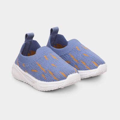 Boys Muted Steel Blue Slip-On Casual Shoes