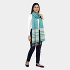 Women's Turquoise Striped Dupatta, गहरा हरा, small
