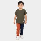 Boys' Half Sleeves T-Shirt, गहरा हरा, small