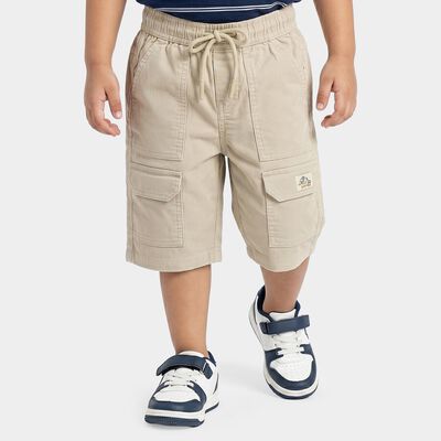 Boys' Cream Regular Fit Cargo Jamaican Shorts