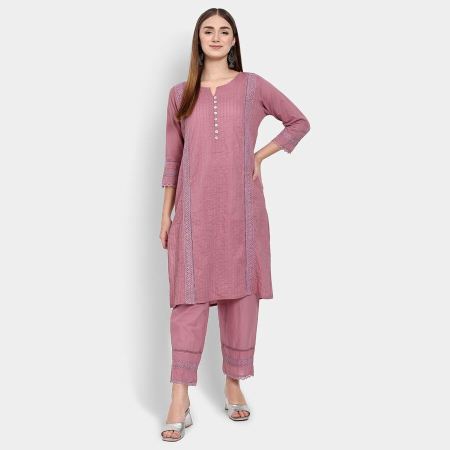Ladies' 100% Cotton Ethnic Set , Purple, large image number null