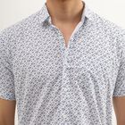 Men's Snow White Cotton Regular Collar Casual Shirt, White, small image number null