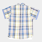 Infants Checks Regular Collar Shirt, Yellow, small image number null
