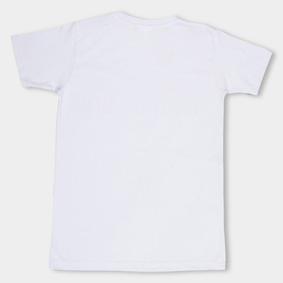 Boys' Light Blue Round Neck Casual Half Sleeve T-Shirt, हल्का नीला, large image number null