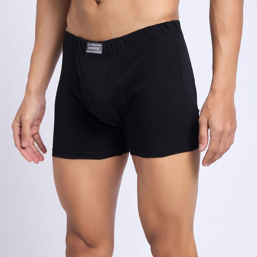 Men's 100% Cotton Trunks, काला, large image number null