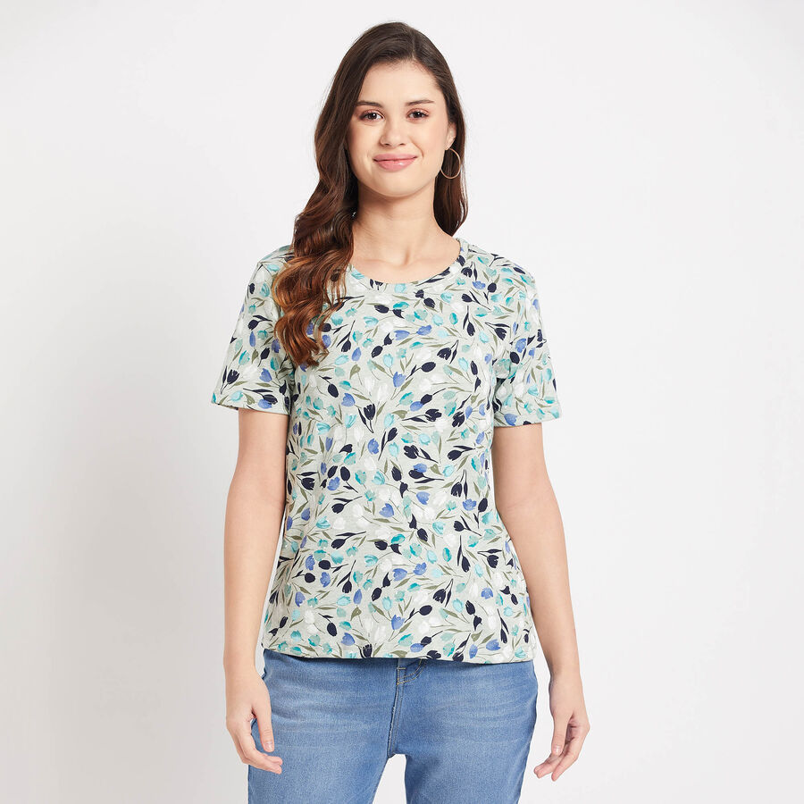 Round Neck T-Shirt, Light Green, large image number null