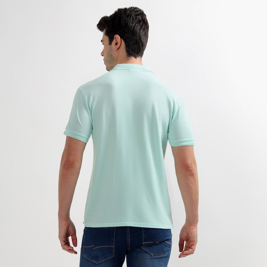 Men's Collared Half Sleeves T-Shirt, हल्का हरा, large image number null