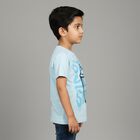 Boys Light Blue Cotton Crew Neck Casual T-Shirt, Light Blue, small image number null