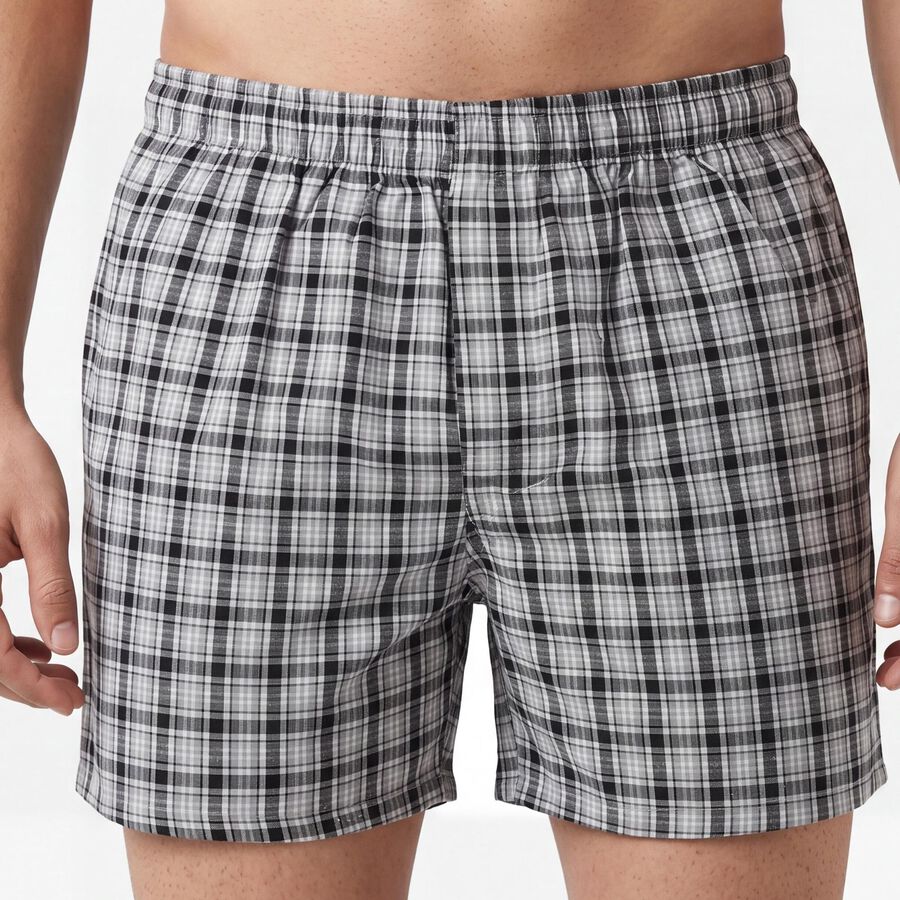 Men's Dark Grey Regular Fit Solid Boxers, Dark Grey, large