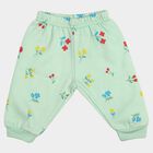 Infants' Mint Green Regular Fit Floral Printed Jogger Pyjama, हल्का हरा, small