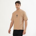 Men's 100% Cotton Round Neck Half Sleeves T-Shirt, गहरा पीला, small image number null