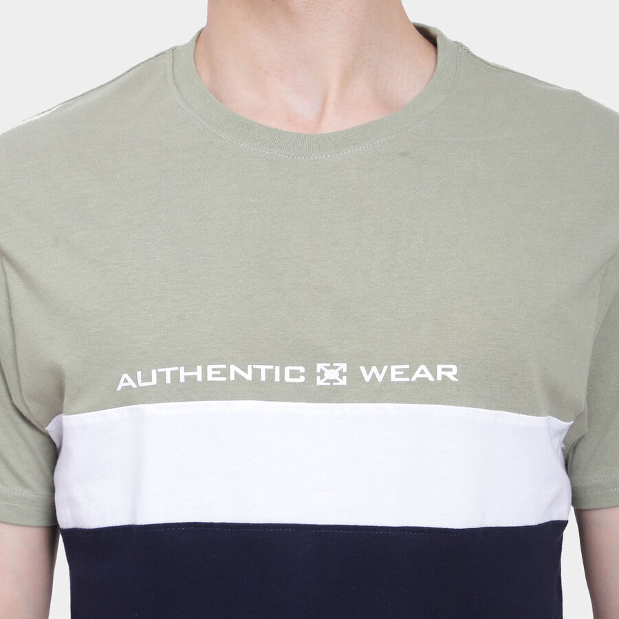 Cotton Round Neck T-Shirt, Light Green, large image number null