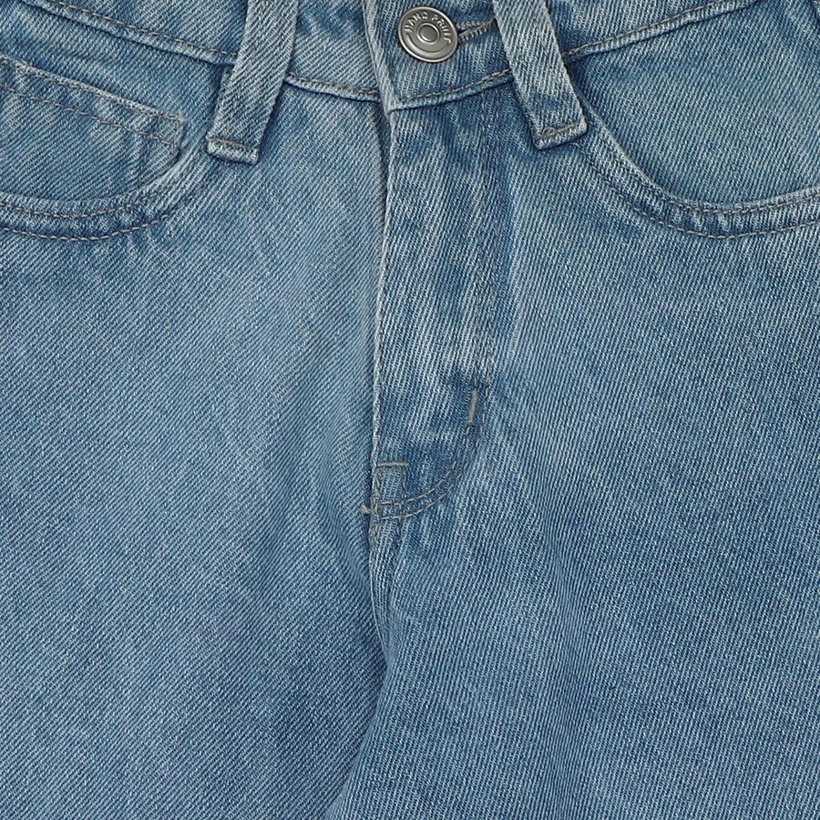 Girls Light Blue Wide Leg Lace Up Detail Jeans, Light Blue, large
