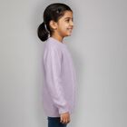 Girls Soft Lavender Crew Neck Casual Pullover, Lilac, small image number null