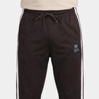 Men's Brown Regular Fit Logo Print Track Pants, Brown, small