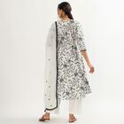 Women's White Round Neck Embroidered Kurta, ऑफ व्हाइट, small image number null