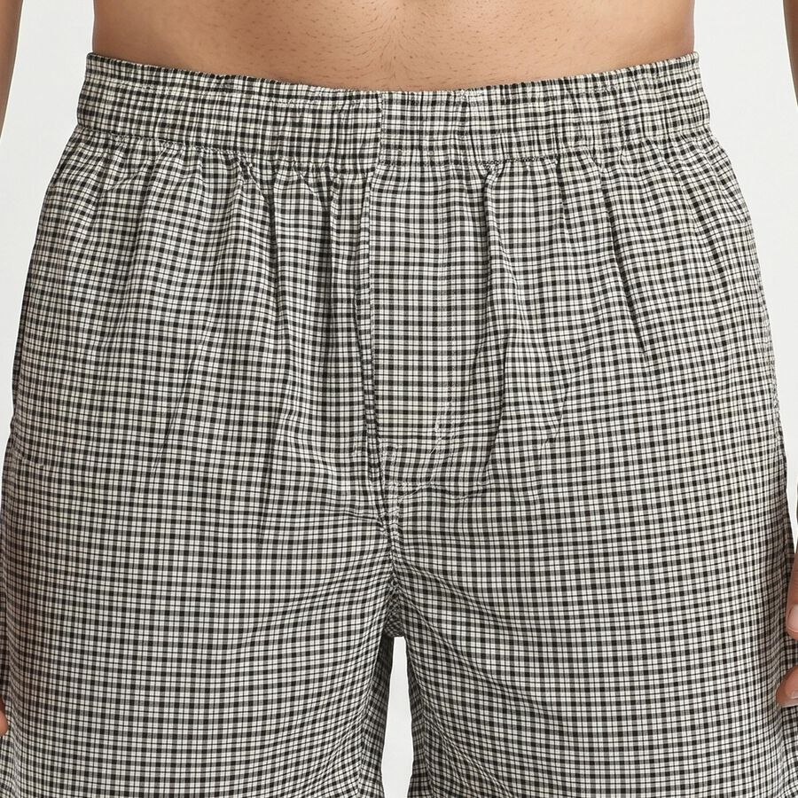 Men's Black Regular Fit Solid Boxers, Black, large
