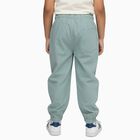 Boys Light Sage Green Elastic Waist Cotton Jogger Trousers, Light Green, small