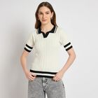Ladies' 100% Cotton Top , सफ़ेद, small